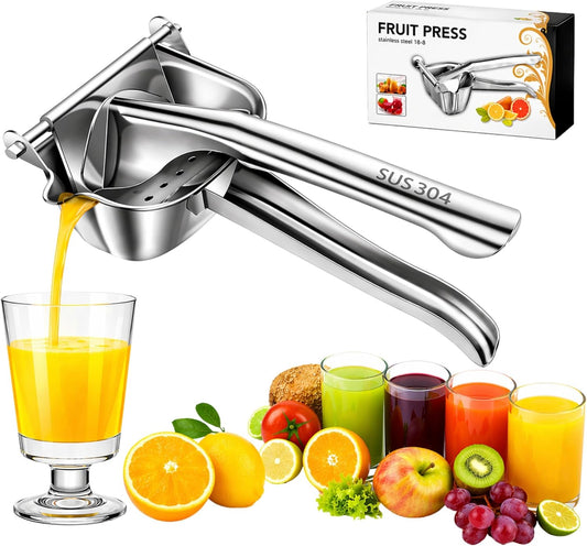Large Lemon Squeezer Stainless Steel - Easy Squeeze Heavy Duty Lemon Juicer Hand Press - Ergonomic Citrus Squeezer & Fruit Juicer for Small Oranges, Lemons, & Limes - Easy to use and clean