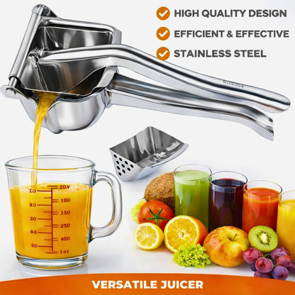 Large Lemon Squeezer Stainless Steel - Easy Squeeze Heavy Duty Lemon Juicer Hand Press - Ergonomic Citrus Squeezer & Fruit Juicer for Small Oranges, Lemons, & Limes - Easy to use and clean