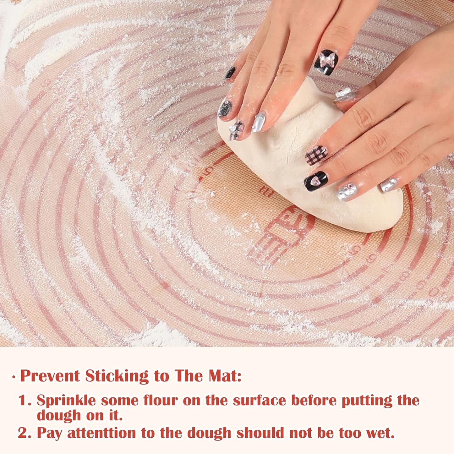 Non-slip Silicone Pastry Mat Extra Large Measurements 28''x 20'' Baking Mat | Silicone Baking Mat Counter Dough Rolling Oven Liner Fondant / Pie Crust Sourdough Bread Supplies - Red