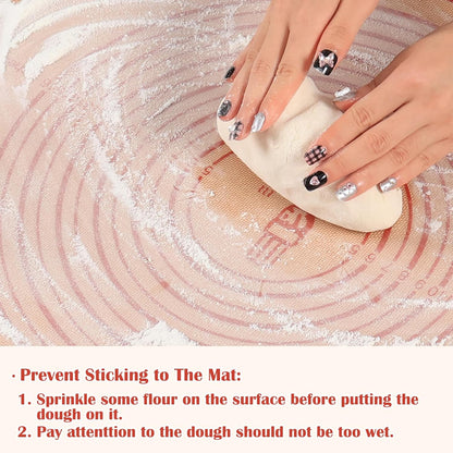 Non-slip Silicone Pastry Mat Extra Large Measurements 28''x 20'' Baking Mat | Silicone Baking Mat Counter Dough Rolling Oven Liner Fondant / Pie Crust Sourdough Bread Supplies - Red