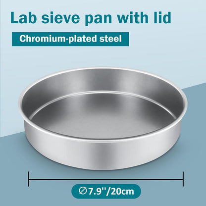 7.9" (20cm) 304 Stainless Steel Lab Sieve, 80 Mesh (0.2mm) Screen Sifter - Colors B