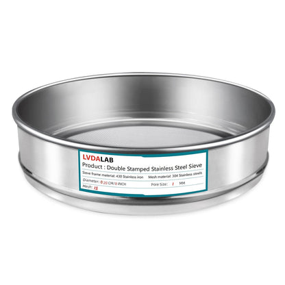 7.9" (20cm) 304 Stainless Steel Lab Sieve, 80 Mesh (0.2mm) Screen Sifter - Colors B