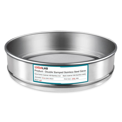 7.9" (20cm) 304 Stainless Steel Lab Sieve, 80 Mesh (0.2mm) Screen Sifter - Colors B