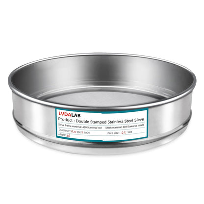 7.9" (20cm) 304 Stainless Steel Lab Sieve, 80 Mesh (0.2mm) Screen Sifter - Colors B
