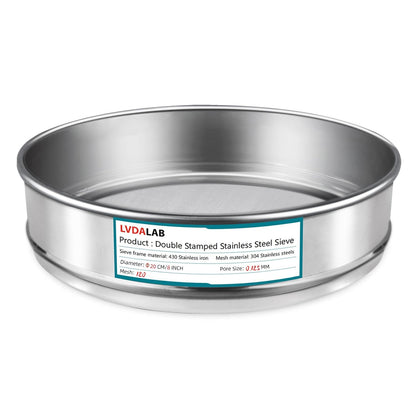 7.9" (20cm) 304 Stainless Steel Lab Sieve, 80 Mesh (0.2mm) Screen Sifter - Colors B