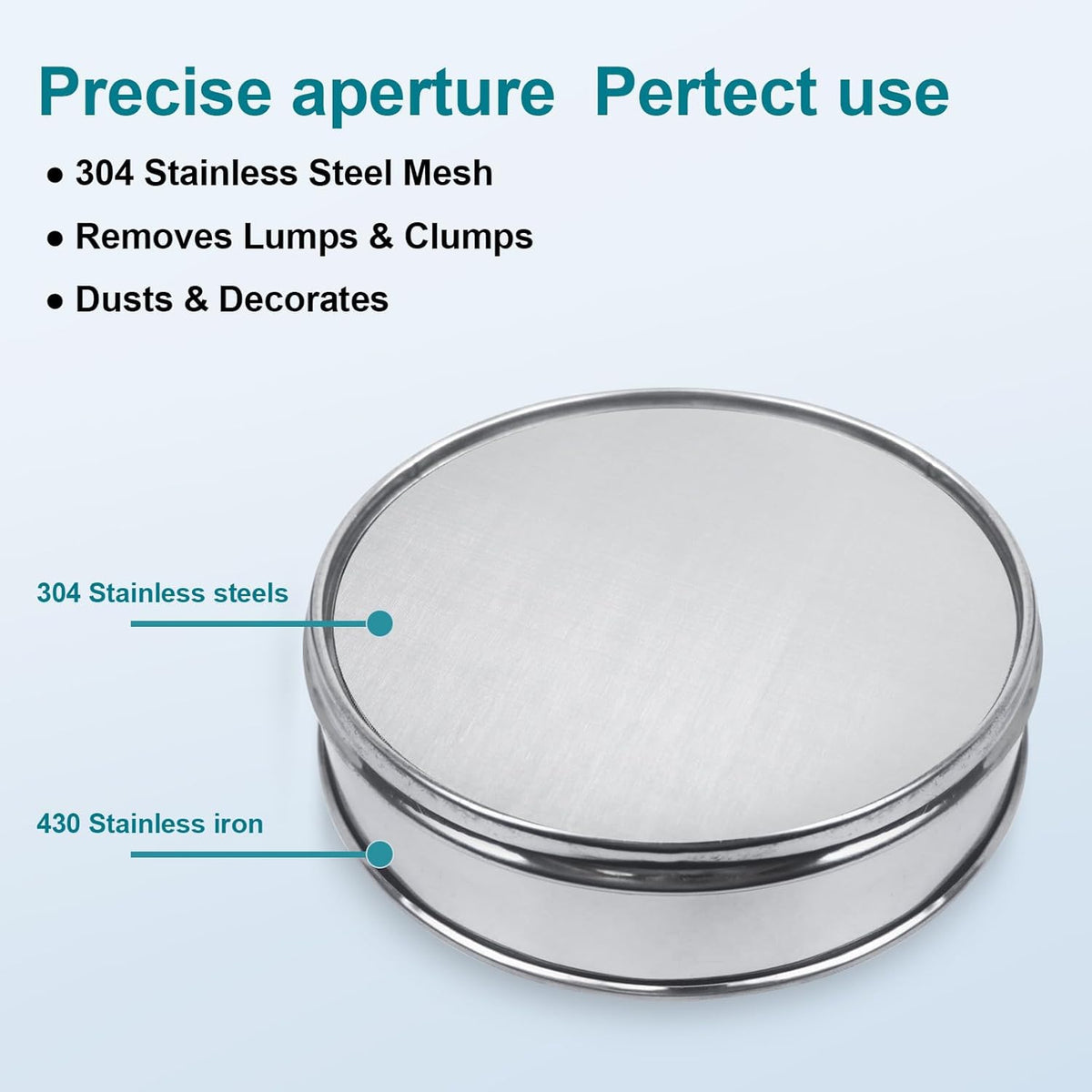 7.9" (20cm) 304 Stainless Steel Lab Sieve, 80 Mesh (0.2mm) Screen Sifter - Colors B