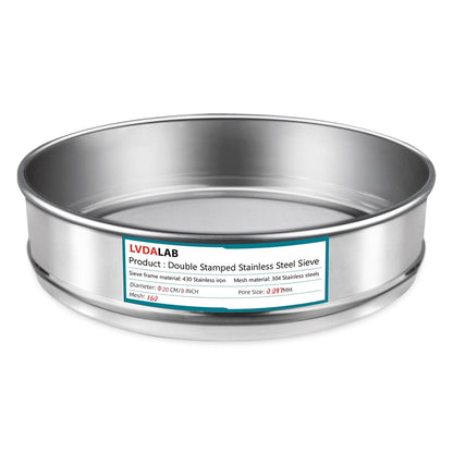 7.9" (20cm) 304 Stainless Steel Lab Sieve, 80 Mesh (0.2mm) Screen Sifter - Colors B