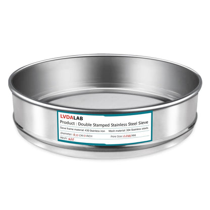 7.9" (20cm) 304 Stainless Steel Lab Sieve, 80 Mesh (0.2mm) Screen Sifter - Colors B