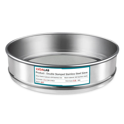 7.9" (20cm) 304 Stainless Steel Lab Sieve, 80 Mesh (0.2mm) Screen Sifter - Colors B