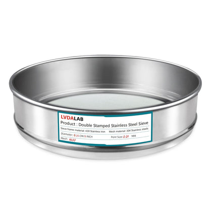 7.9" (20cm) 304 Stainless Steel Lab Sieve, 80 Mesh (0.2mm) Screen Sifter - Colors B