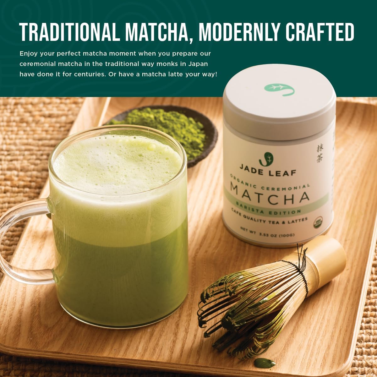 Traditional Starter Set - Japanese Matcha Gift Set Includes: Bamboo Whisk (Chasen), Scoop (Chashaku), Stainless Steel Sifter, Fully Printed Handbook