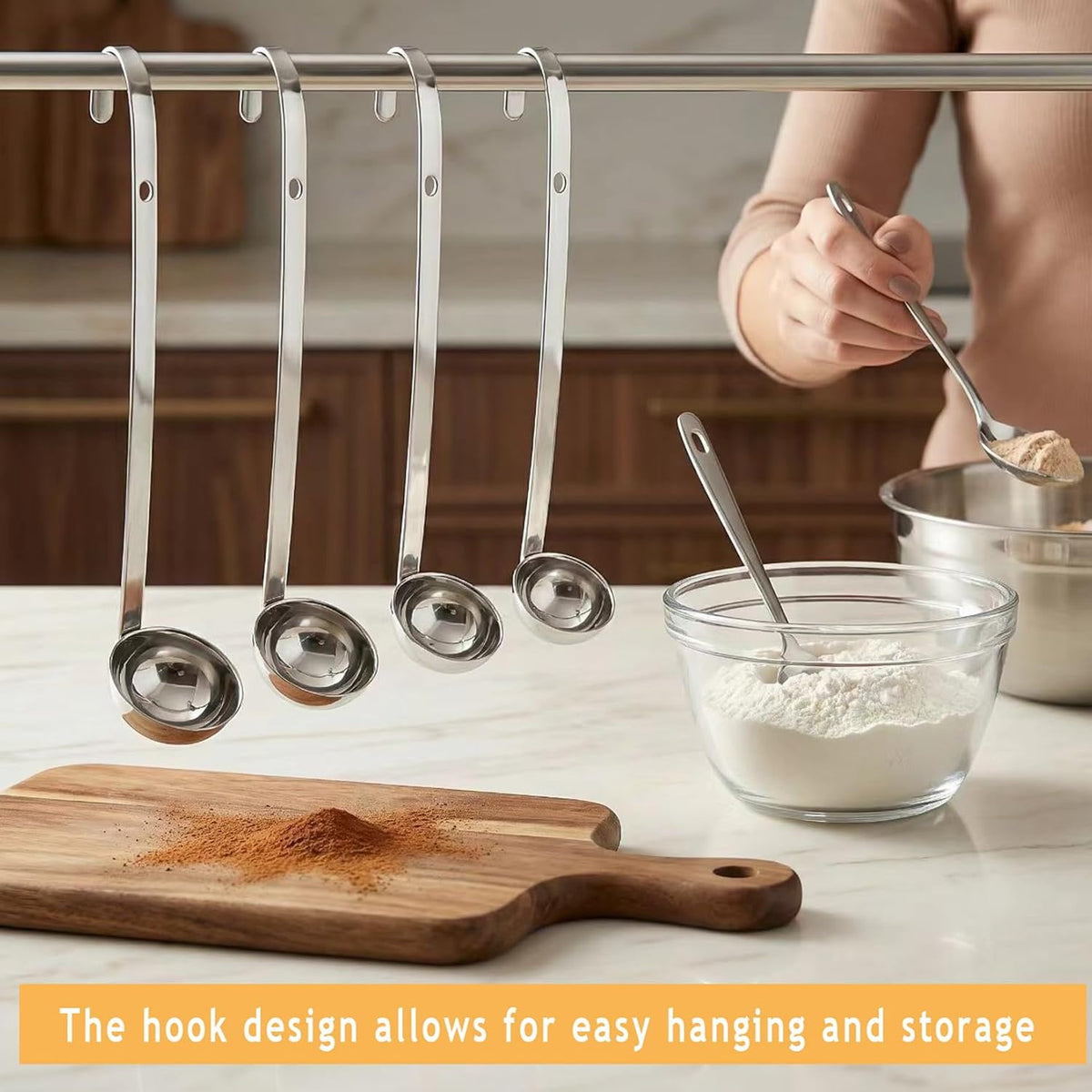 4 Pieces Stainless Steel Soup Ladle Metal Handle Ladle with Pouring Rim,1oz/2oz/3oz/4oz Set Ladles for Cooking Soup Sauce