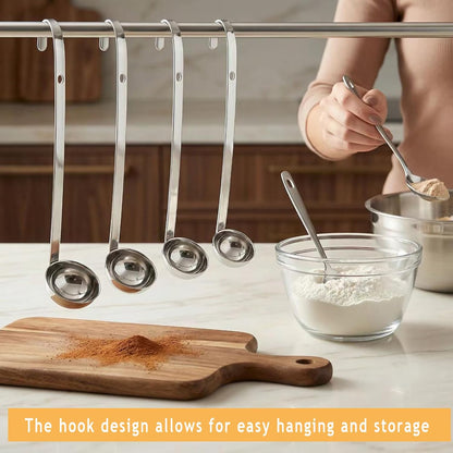 4 Pieces Stainless Steel Soup Ladle Metal Handle Ladle with Pouring Rim,1oz/2oz/3oz/4oz Set Ladles for Cooking Soup Sauce