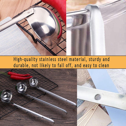 4 Pieces Stainless Steel Soup Ladle Metal Handle Ladle with Pouring Rim,1oz/2oz/3oz/4oz Set Ladles for Cooking Soup Sauce