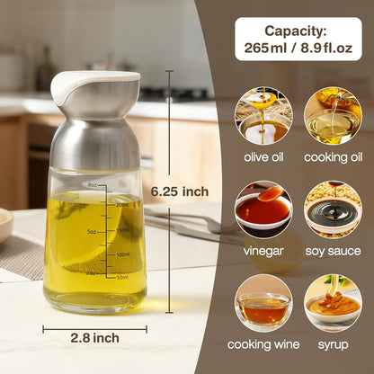Large Olive Oil Dispenser Set Auto Flip No-Drip Cruet