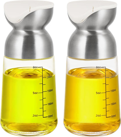 Large Olive Oil Dispenser Set Auto Flip No-Drip Cruet