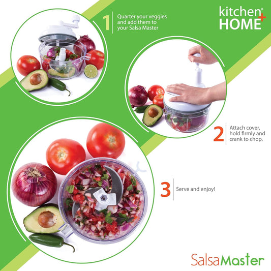 Salsa Maker, Food Chopper, Mixer and Blender - Manual Food Processor