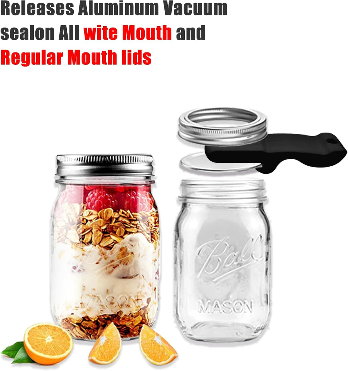 Canning Jar Opener, Mason Jar Opener Canning Tool, Releases Vacuum Seal on Wide Mouth and Regular Mouth Lids,Magnetic Jar Lid Lifter for Canning.Ideal for Preserving, Pickling and Home Food Storage