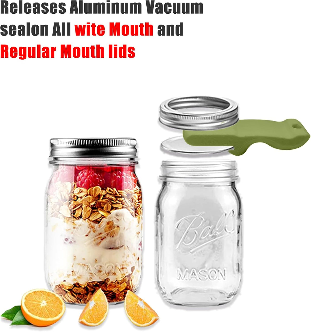 Canning Jar Opener, Mason Jar Opener Canning Tool, Releases Vacuum Seal on Wide Mouth and Regular Mouth Lids,Magnetic Jar Lid Lifter for Canning.Ideal for Preserving, Pickling and Home Food Storage