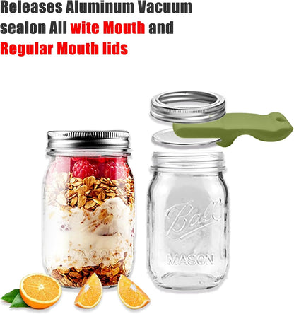 Canning Jar Opener, Mason Jar Opener Canning Tool, Releases Vacuum Seal on Wide Mouth and Regular Mouth Lids,Magnetic Jar Lid Lifter for Canning.Ideal for Preserving, Pickling and Home Food Storage