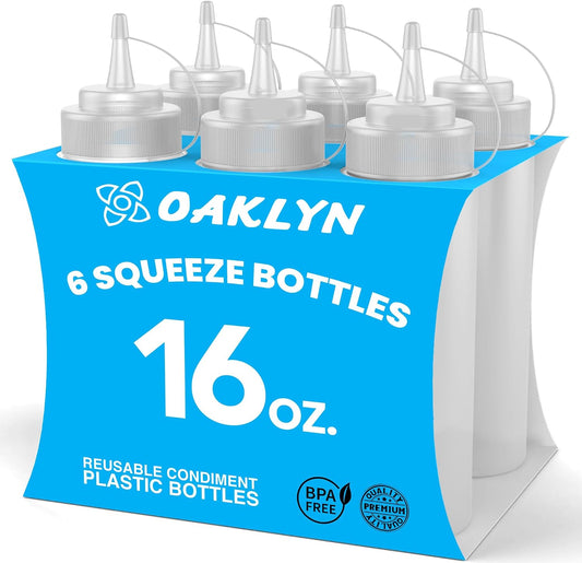 Squirt Bottles, BPA-Free Condiment Squeeze Bottles, 16oz