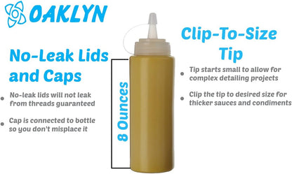 Squirt Bottles, BPA-Free Condiment Squeeze Bottles, 16oz