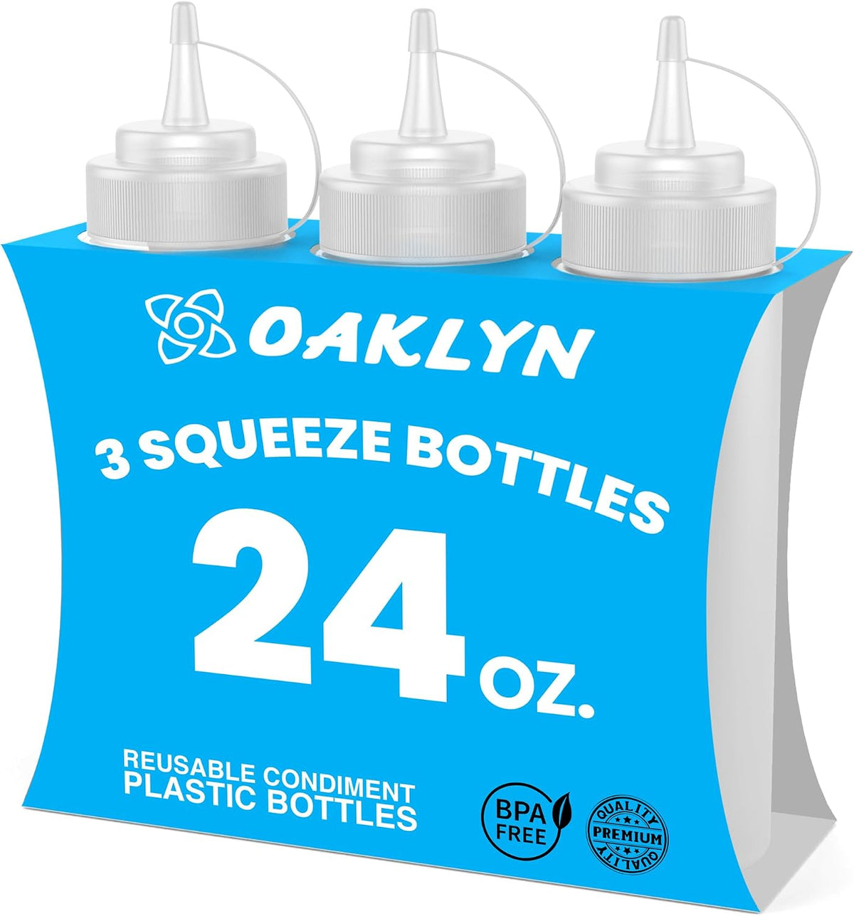 Squirt Bottles, BPA-Free Condiment Squeeze Bottles, 16oz