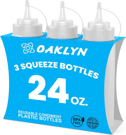 Squirt Bottles, BPA-Free Condiment Squeeze Bottles, 16oz