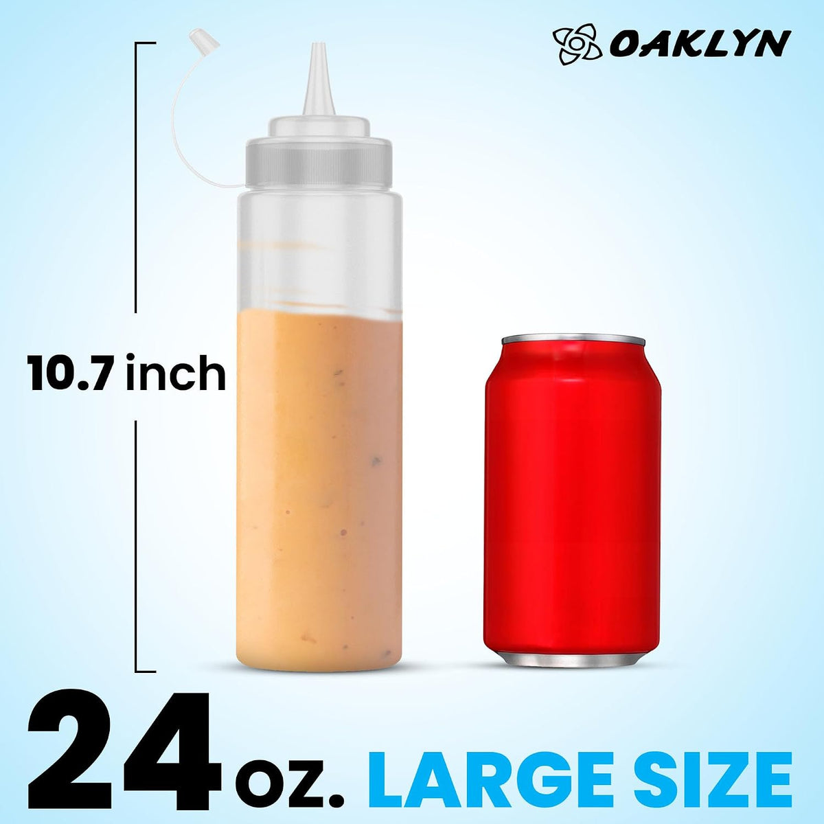 Squirt Bottles, BPA-Free Condiment Squeeze Bottles, 16oz