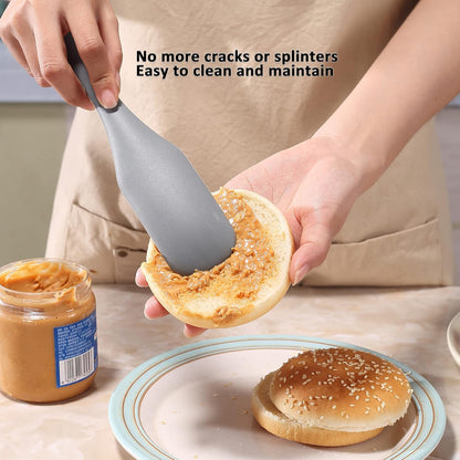 Silicone Spurtle Set, Silicone Spatula Set, Heat Resistant Cooking Utensil for Nonstick Cookware, Serving，Baking, Whisking, Smashing, Scooping, Spreading