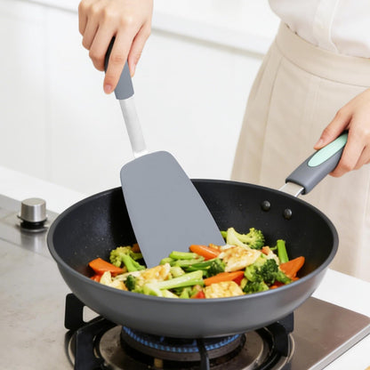 Silicone Spurtle Set, Silicone Spatula Set, Heat Resistant Cooking Utensil for Nonstick Cookware, Serving，Baking, Whisking, Smashing, Scooping, Spreading