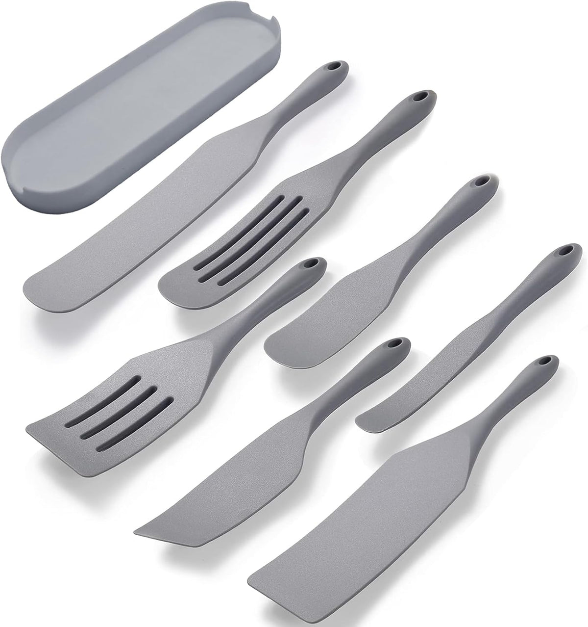 Silicone Spurtle Set, Silicone Spatula Set, Heat Resistant Cooking Utensil for Nonstick Cookware, Serving，Baking, Whisking, Smashing, Scooping, Spreading