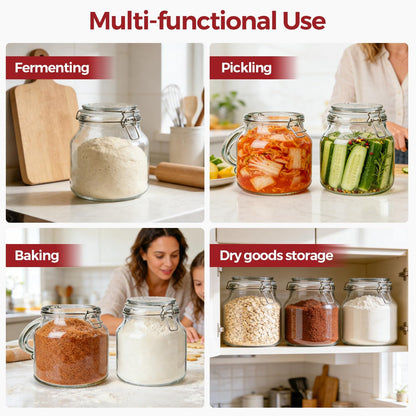Glass Jars with Airtight Lids 0.6 Gallon 2 Pack Kitchen Canisters