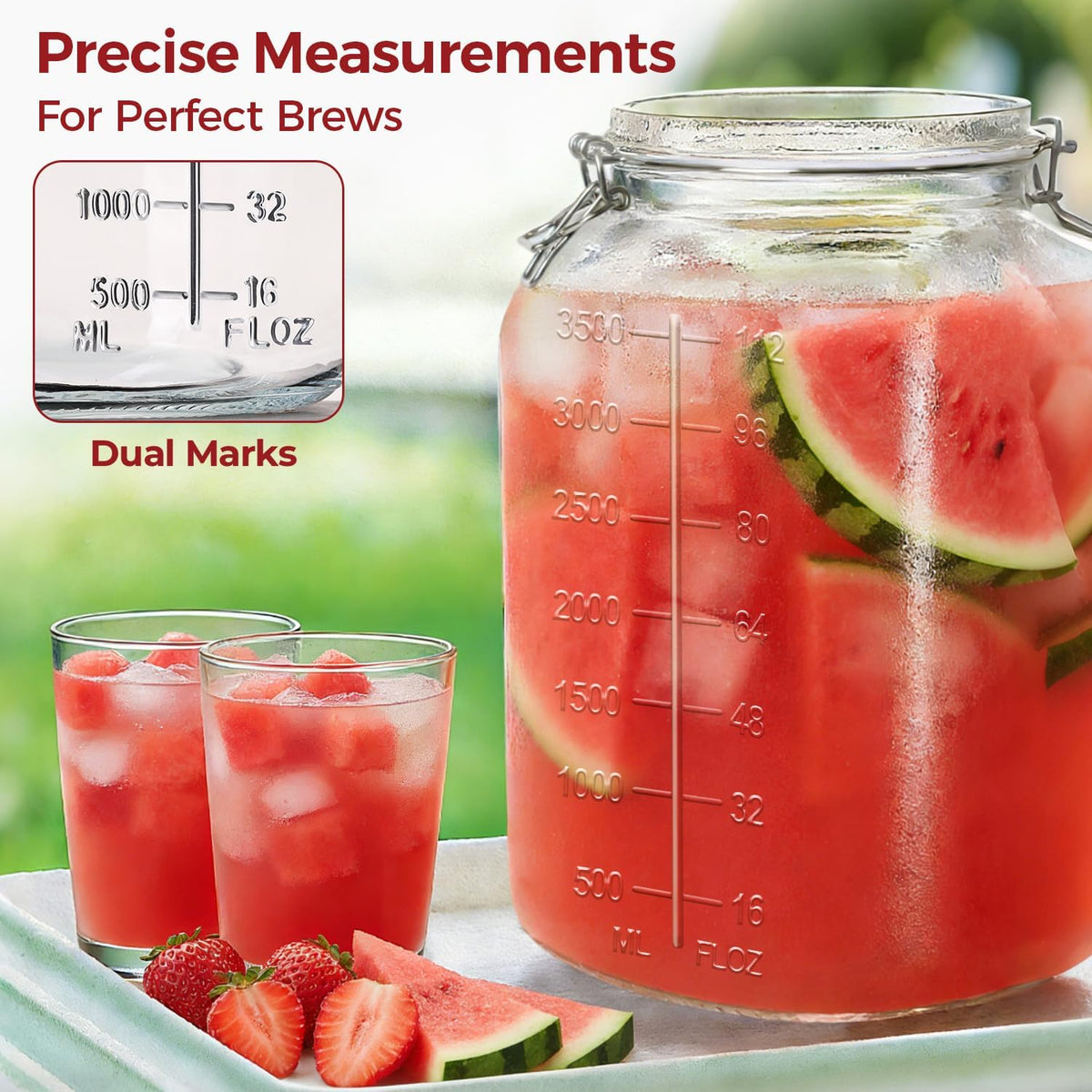 Glass Jars with Airtight Lids 0.6 Gallon 2 Pack Kitchen Canisters