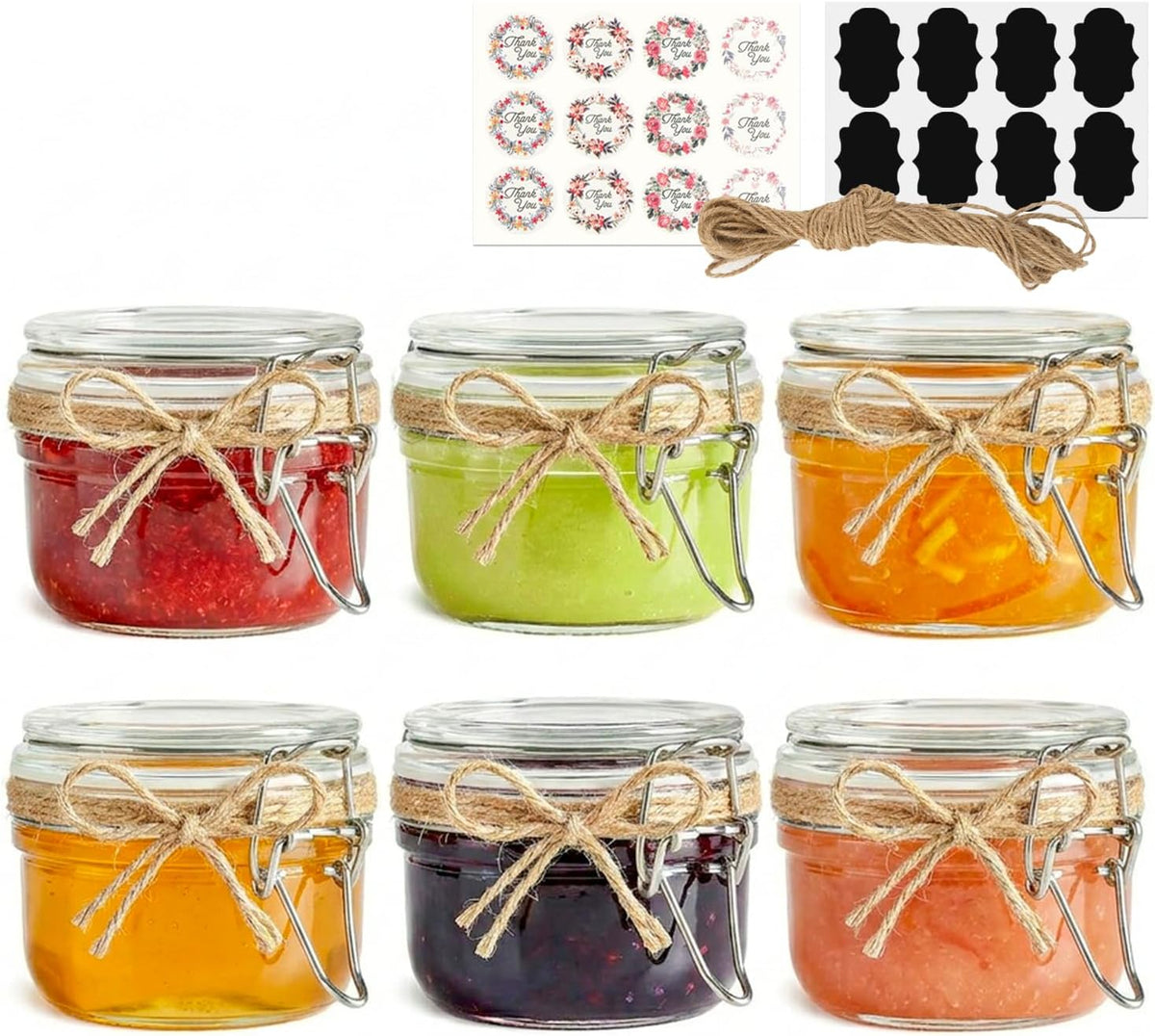 Glass Jars with Airtight Lids 0.6 Gallon 2 Pack Kitchen Canisters