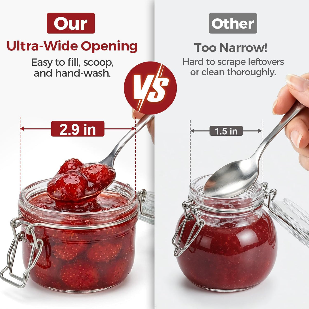 Glass Jars with Airtight Lids 0.6 Gallon 2 Pack Kitchen Canisters