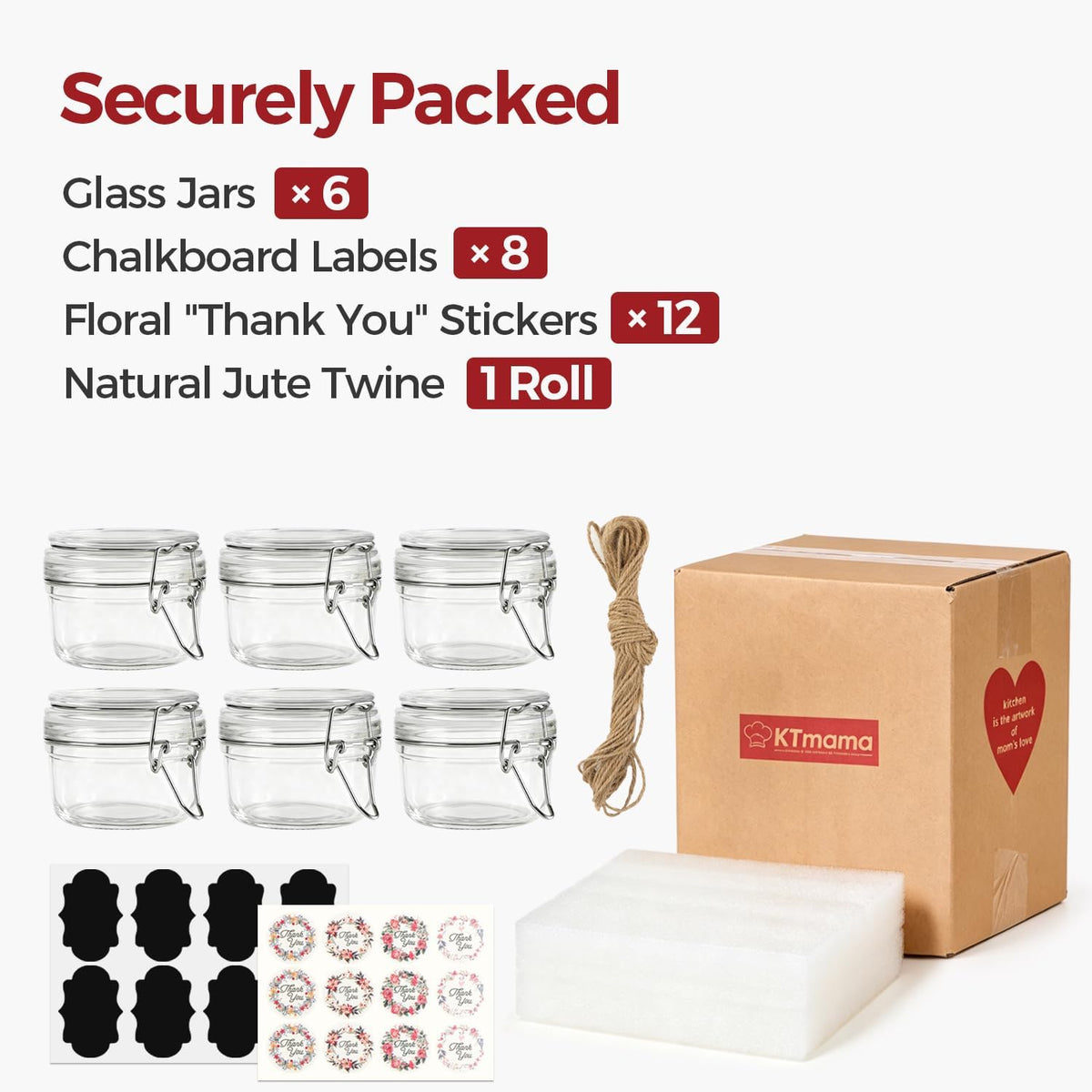 Glass Jars with Airtight Lids 0.6 Gallon 2 Pack Kitchen Canisters