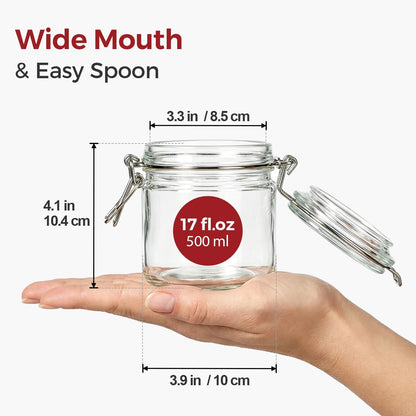 Glass Jars with Airtight Lids 0.6 Gallon 2 Pack Kitchen Canisters