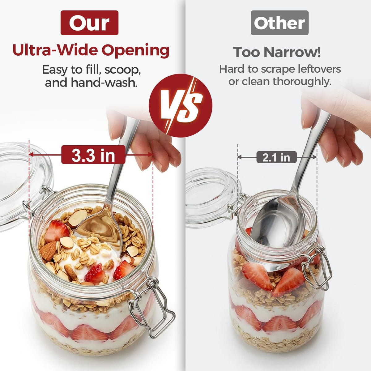 Glass Jars with Airtight Lids 0.6 Gallon 2 Pack Kitchen Canisters