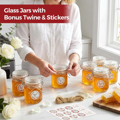 Glass Jars with Airtight Lids 0.6 Gallon 2 Pack Kitchen Canisters