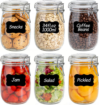 Glass Jars with Airtight Lids 0.6 Gallon 2 Pack Kitchen Canisters