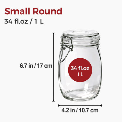 Glass Jars with Airtight Lids 0.6 Gallon 2 Pack Kitchen Canisters