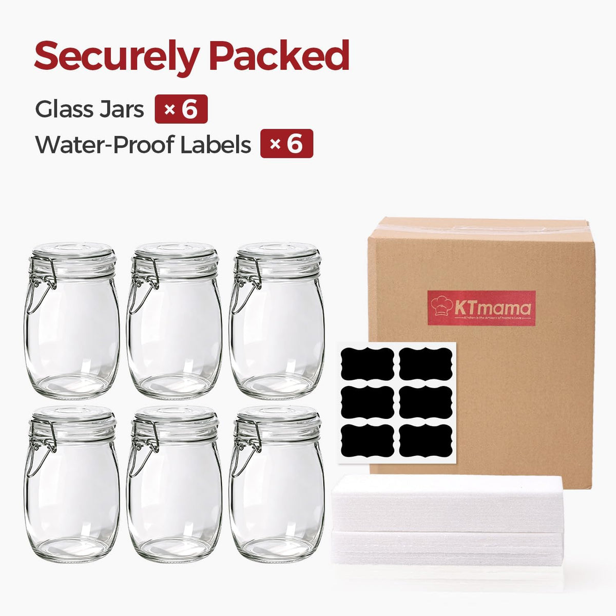 Glass Jars with Airtight Lids 0.6 Gallon 2 Pack Kitchen Canisters