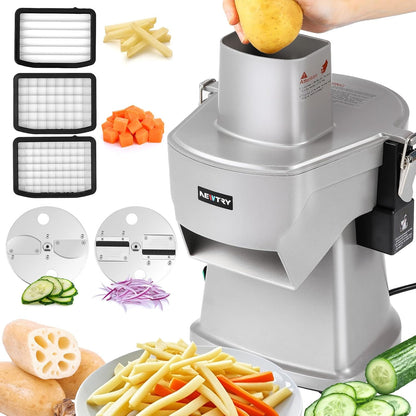 4-in-1 Electric Veggie Dicer Shredder Slicer,110V 200W | Multifunctional Food Chopper For Veggies & Fruits, Commercial Grade, Stainless Steel, Easy To Clean