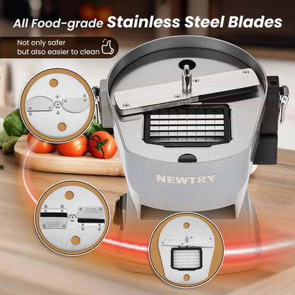 4-in-1 Electric Veggie Dicer Shredder Slicer,110V 200W | Multifunctional Food Chopper For Veggies & Fruits, Commercial Grade, Stainless Steel, Easy To Clean