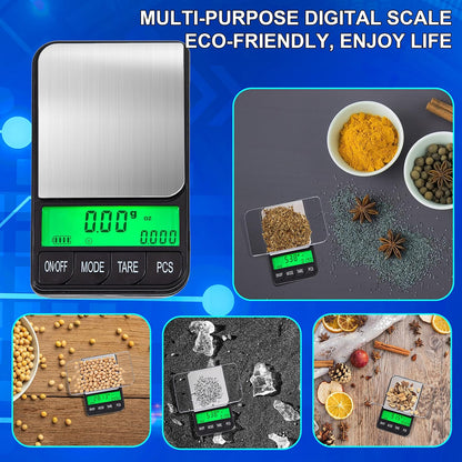 Digital Pocket Scale AC Series 1200g x 0.1g | High Precision 0.1g Accuracy Mini Gram Scale for Kitchen, Lab, Jewelry, Coin Scale, Small Digital Gram Scale Portable Travel Scale