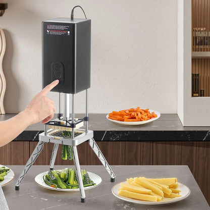 Commercial French Fry Cutter, Stainless Steel Vegetable Fruit Chopper with 3 Replacement Blades 1/2-Inch 3/8-Inch 1/4-Inch, Electric Potato Slicer Dicer for Restaurants & Home Kitchen