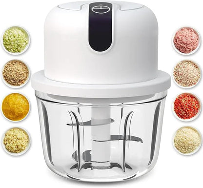1.5 CUP Garlic Chopper,Electric Mini Food Processor,Portable Veggie Chopper | 350 ML Garlic Grinder Masher Onion Chopper, Blender to Vegetable, Kitchen Utensils for Ginger, Chili, Fruit, Meat, Spices