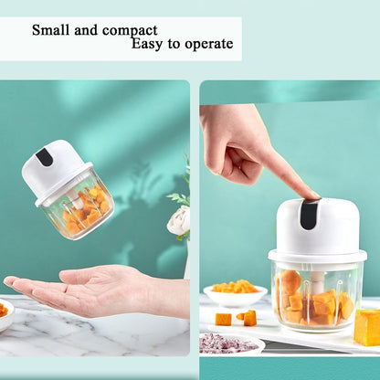 1.5 CUP Garlic Chopper,Electric Mini Food Processor,Portable Veggie Chopper | 350 ML Garlic Grinder Masher Onion Chopper, Blender to Vegetable, Kitchen Utensils for Ginger, Chili, Fruit, Meat, Spices