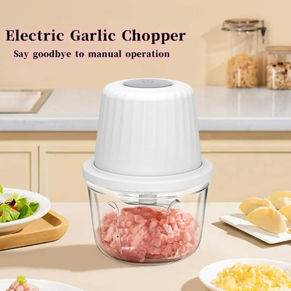 1.5 CUP Garlic Chopper,Electric Mini Food Processor,Portable Veggie Chopper | 350 ML Garlic Grinder Masher Onion Chopper, Blender to Vegetable, Kitchen Utensils for Ginger, Chili, Fruit, Meat, Spices